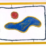 surfing on a blue wave under a red sun